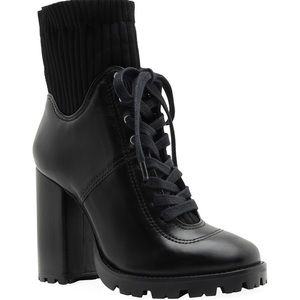 SCHUTZ Cheryl Leather Sock Combat Boots